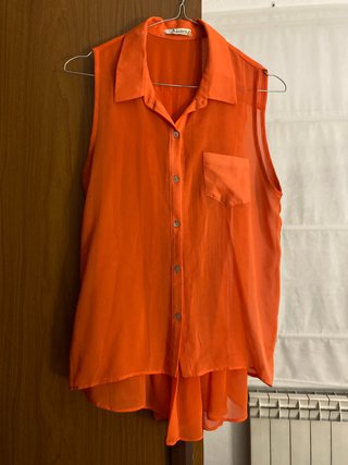 Blusa Naranja sin Mangas