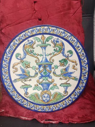 Gran plato antiguo de cerámica de Triana.