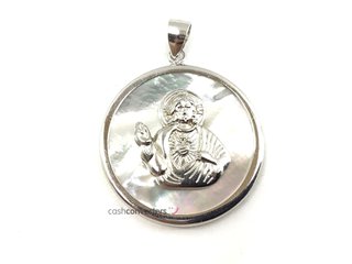 medalla plata 925mm con piedra con nacar