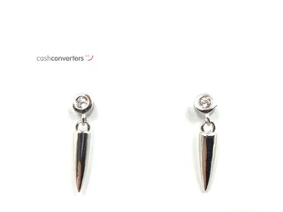 pendientes plata 925mm con piedra con circonita