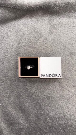 Anillo Pandora Corazón Brillante Plata