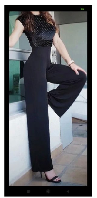 Mono Elegante Negro Pierna Ancha Talla S