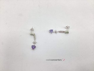 pendientes plata 925mm con piedra con circonita
