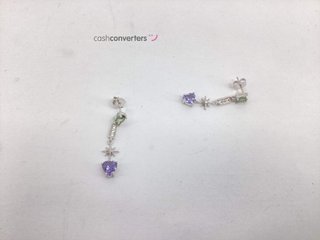 pendientes plata 925mm con piedra con circonita