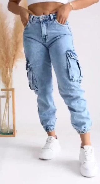 Vaqueros Cargo Azules