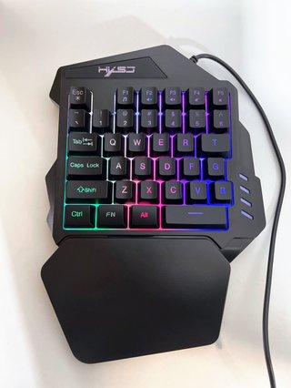 Teclado gaming una mano HXSJ V100 RGB, 35 teclas