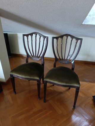 Pack 2 Sillas Comedor Madera Terciopelo