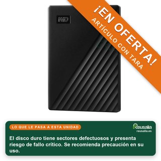 CON TARA - Disco Duro WD My Passport 5TB USB 3.2 Portátil