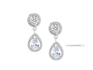 pendientes oro 18k con piedra con circonita