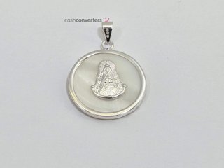 medalla plata 925mm con piedra con nacar