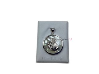 medalla plata 925mm con piedra con nacar