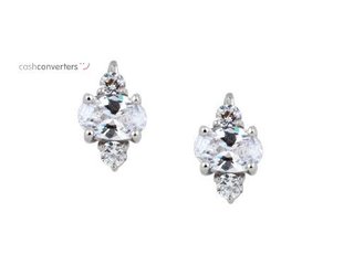 pendientes oro 18k con piedra con circonita