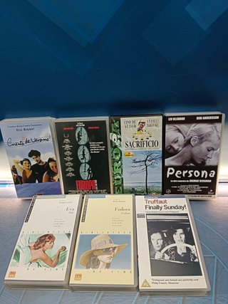 7 peliculas, VHS, cine de autor, Persona, Europa, Sacrificio, Fedora, cuento de verano y mas
