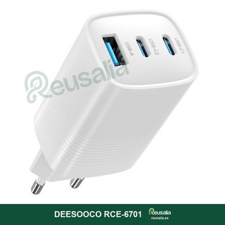 Cargador Rápido USB C 67W 3 Puertos GaN