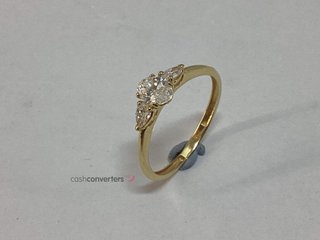 anillo oro 18k con piedra con diamante de laboratorio