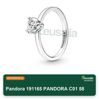 Anillo Pandora Solitario Corazón Plata 58