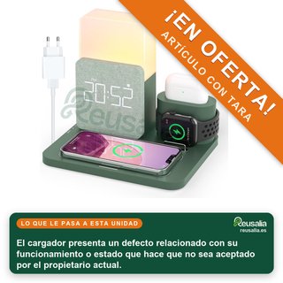 CON TARA - Cargador Inalámbrico 6 en 1 con Lámpara y