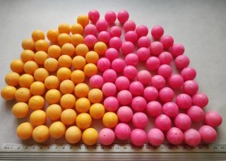 Lote 110 Cuentas Acrílicas 16mm Rosa y Amarillas