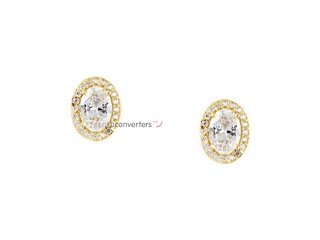 pendientes oro 18k con piedra con circonita