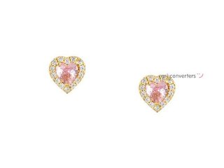 pendientes oro 18k con piedra con circonita