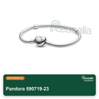 Pulsera Pandora Plata Cierre Corazón 23 cm