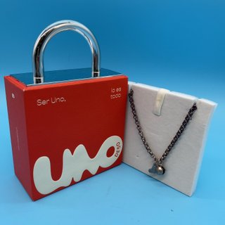 FOTOS REALES - Pulsera UNO de 50 Plata Corazón Murano