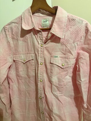 Camisa Lee cuadros rosa y blanco