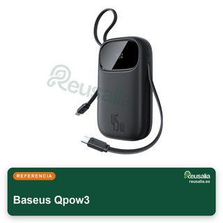 Powerbank Baseus Qpow3 45W 20000mAh con Cables