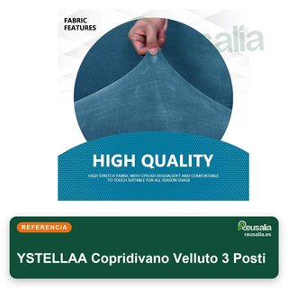 Fodera per Divano YSTELLAA in Velluto 3 Posti Blu