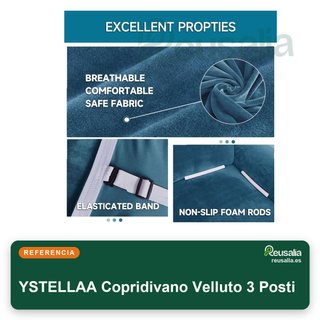 Fodera per Divano YSTELLAA in Velluto 3 Posti Blu