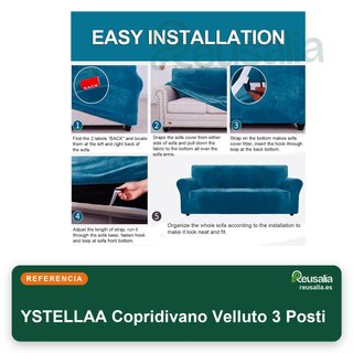 Fodera per Divano YSTELLAA in Velluto 3 Posti Blu