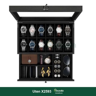 Caja Uten Madera Doble Capa Relojes