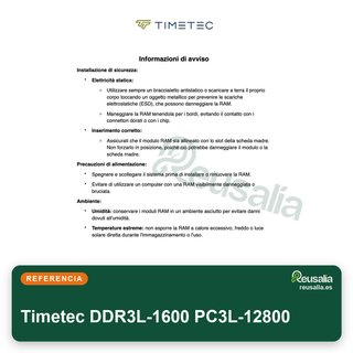 Memoria RAM Timetec DDR3L 16GB Kit