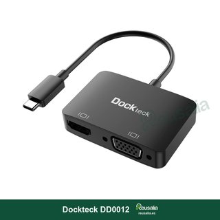 Adattatore Dockteck USB-C a VGA HDMI 4K