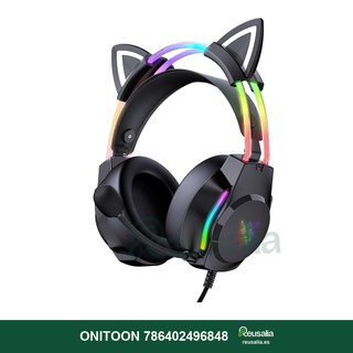 Auriculares ONITOON Gaming Orejas Gato RGB