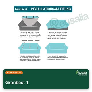 Fondello elastico per divano Granbest 3 posti blu