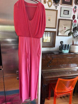 Tuta elegante rosa con fusciacca