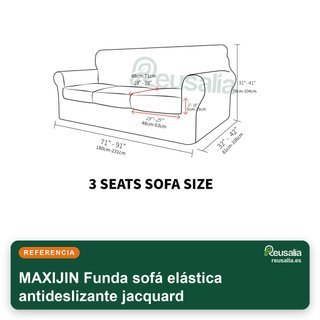 Fodera elastica antiscivolo in jacquard per divano a 3 posti