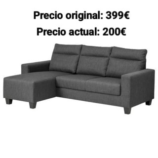 Divano Chaise Longue 3 Posti Grigio