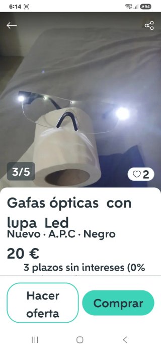 Gafas ópticas con lupa LED A.P.C.