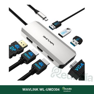 Docking Station USB C WAVLINK per Connessione Multipli Monitor e Periferiche