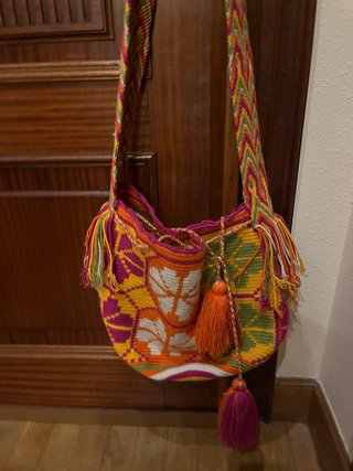 Bolso Wayuu tejido multicolor