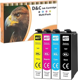 D&C 407XL 4x Tinta Epson Workforce Pro WF-4745