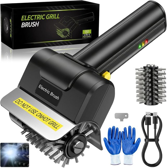 TECHVIZRS Cepillo Eléctrico Barbacoa 1100RPM USB‑C