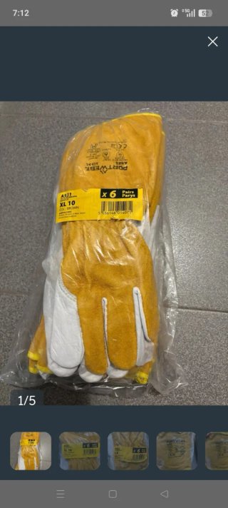 Pack 6 Pares Guantes Soldadura Portwest