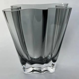 Vaso Rosenthal in vetro grigio fumé. Altezza 14 cm