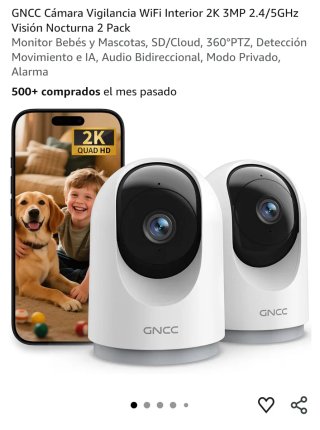 2 Cámaras de Vigilancia Interior GNCC