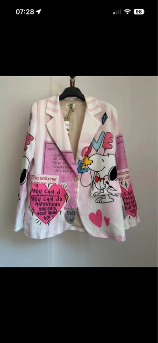 Blazer Snoopy Rosa y Blanco Talla Única