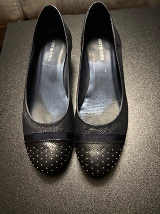 Zapatos planos Punto Roma tachuelas azul marino
