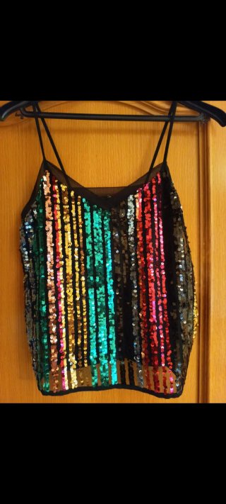 Top lentejuelas multicolor tirantes